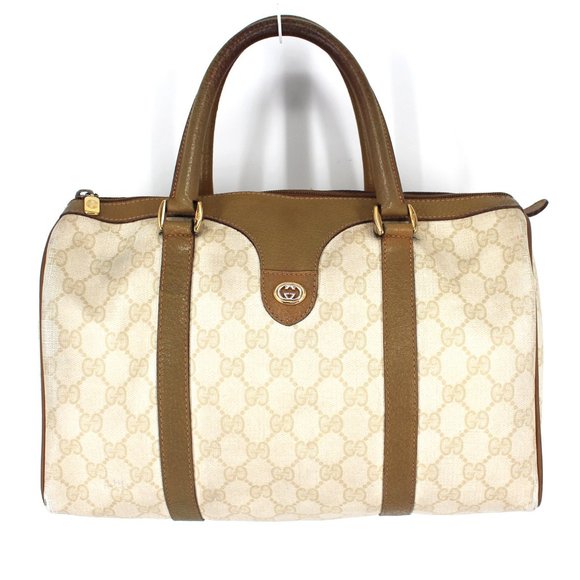 Gucci Handbags - Gucci Anniversary Collection Boston Bag Leather Canvas Monogram Handbag Satchel